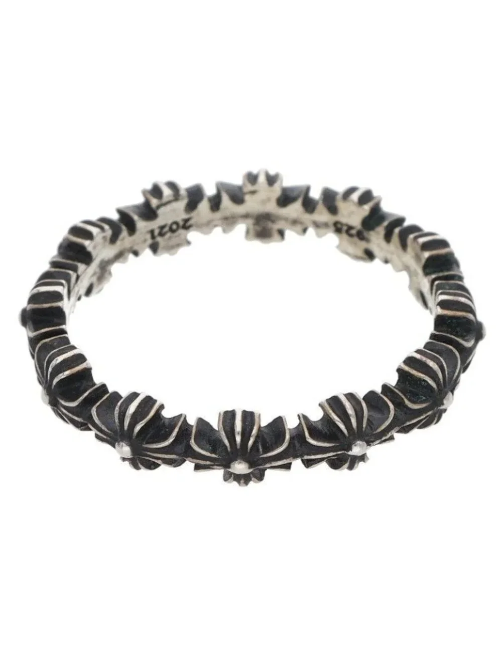 Chrome Hearts Tiny CH Pls Band Ech Plus Silver Ring
